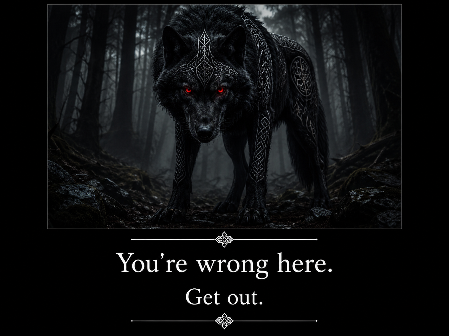 You're wrong here. Get out.